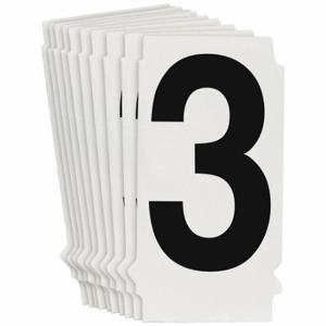 BRADY 8205P-3 Numbers And Letters Labels, 1 1/2 Inch Character Height, Non-Reflective, Helvetica, 10 PK | CT3KLV 800P19