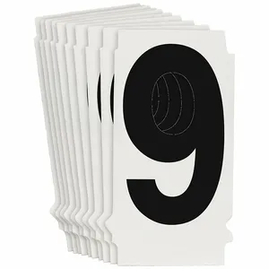 BRADY 8205P-9 Numbers And Letters Labels, 1 1/2 Inch Character Height, Non-Reflective, Helvetica, 10 PK | CT3BQM 800P25