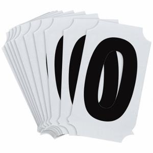 BRADY 8210P-0 Numbers And Letters Labels, 2 Inch Character Height, Non-Reflective, Helvetica, 0, 10 PK | CT3HBB 800P26