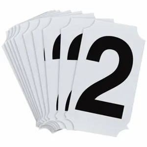 BRADY 8210P-2 Numbers And Letters Labels, 2 Inch Character Height, Non-Reflective, Helvetica, 2, 10 PK | CT3HBD 800P28