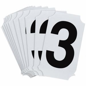 BRADY 8210P-3 Numbers And Letters Labels, 2 Inch Character Height, Non-Reflective, Helvetica, 3, 10 PK | CT3HBE 800P29