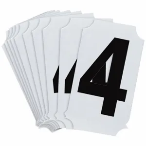 BRADY 8210P-4 Numbers And Letters Labels, 2 Inch Character Height, Non-Reflective, Helvetica, 4, 10 PK | CT3HBM 800P30