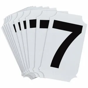 BRADY 8210P-7 Numbers And Letters Labels, 2 Inch Character Height, Non-Reflective, Helvetica, 7, 10 PK | CT3HBQ 800P33