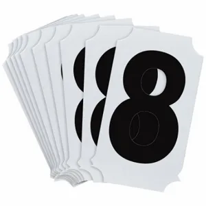 BRADY 8210P-8 Numbers And Letters Labels, 2 Inch Character Height, Non-Reflective, Helvetica, 8, 10 PK | CT3HBR 800P34