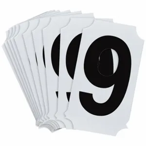 BRADY 8210P-9 Numbers And Letters Labels, 2 Inch Character Height, Non-Reflective, Helvetica, 9, 10 PK | CT3HBT 800P35