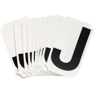 BRADY 8215-J Letter Label J 3-3/4 Inch Height x 2-3/16 Inch Width PK10 | AH3JZU 32MH99