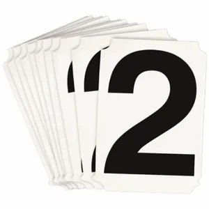 BRADY 8215P-2 Numbers And Letters Labels, 3 Inch Character Height, Non-Reflective, Helvetica, 2, 10 PK | CT3HMH 800P38