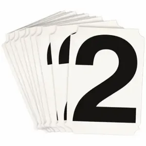 BRADY 8220P-2 Numbers And Letters Labels, 4 Inch Character Height, Non-Reflective, Helvetica, 2, 10 PK | CT3HQW 800P48