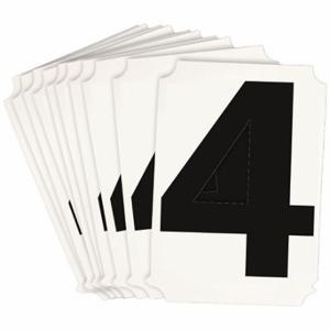 BRADY 8220P-4 Numbers And Letters Labels, 4 Inch Character Height, Non-Reflective, Helvetica, 4, 10 PK | CT3HQY 800P50