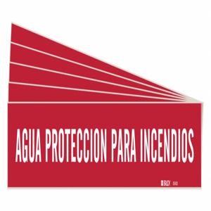 BRADY 83430-PK Rohrmarkierer, Legende: Agua Proteccion Para Incendios | CH6MTN 781ZJ9