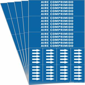BRADY 83501-PK Rohrmarkierer, Legende: Aire Comprimido, 2 1/4 Zoll x 2 3/4 Zoll Größe | CH6MUF 781WG3