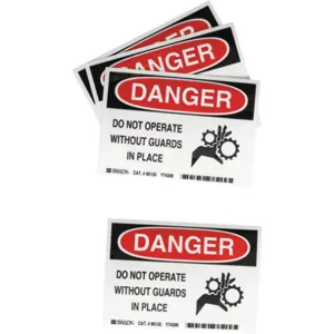 BRADY 86130 Equipment Label 3-1/2 Inch H - Pack Of 5 | AD3DNG 3YGW1