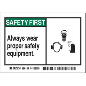 BRADY 86194 Safety Label Instruction 3-1/2 Inch H Pk5 | AD2ZRN 3XAD9