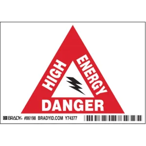 BRADY 86198 Machine/equipment Label English - Pack Of 5 | AD2ZFY 3WZX1