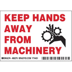 BRADY 86270 Machine/equipment Label Instruction - Pack Of 5 | AD2ZGA 3WZX4