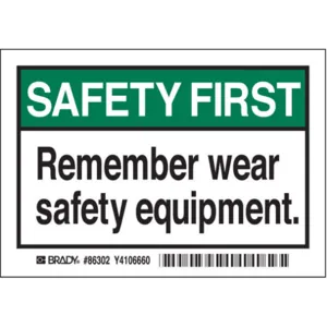 BRADY 86302 Safety Label 3-1/2 Inch H 5 Inch Width - Pack Of 5 | AD2ZRM 3XAD6