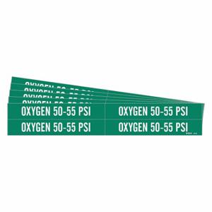 BRADY 86329-PK Pipe Marker, Oxygen 50-55 PSI, Green, White, Fits 3/4 to 2 3/8 Inch Pipe OD | CU2EDA 781XL2