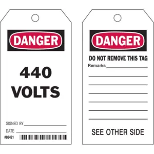 BRADY 86421 Danger Tag 5-3/4 x 3 Inch Hd Polyester - Pack Of 10 | AF4YYP 9RND0