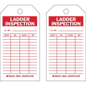 BRADY 86441 Ladder Inspection Tag 5-3/4 x 3 Inch Brass - Pack Of 10 | AE4HXK 5KR78