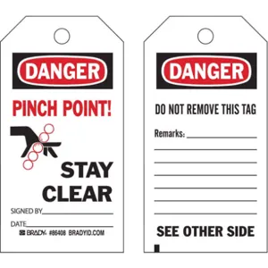 BRADY 86469 Danger Tag 7 x 4 Inch Black And Red/white - Pack Of 10 | AF3RRK 8CLU1