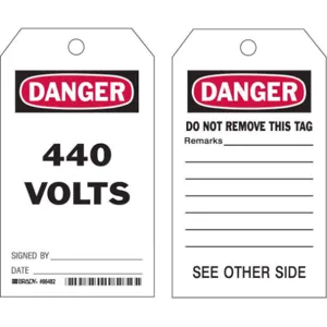 BRADY 86482 Danger Tag 7 x 4 Inch Black And Red/white - Pack Of 10 | AF3RVJ 8CMR6