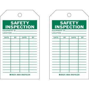 BRADY 86504 Inspection Tag 7 Inch Height x 4 Inch Width HD Poly. PK10 | AG9KUG 20TH05