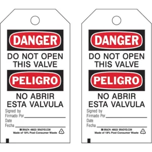 BRADY 86523 Danger Bilingual Tag 5-3/4 x 3 Inch - Pack Of 10 | AF4LGK 9AC43