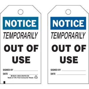 BRADY 86536 Notice Tag 5-3/4 x 3 Inch 3/8 Inch - Pack Of 10 | AF4TAX 9J150