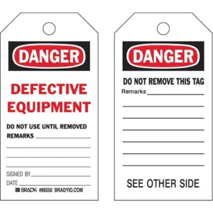 BRADY 86550 Danger Tag 5-3/4 x 3 Inch Def Eapt - Pack Of 10 | AF3RRN 8CLU4