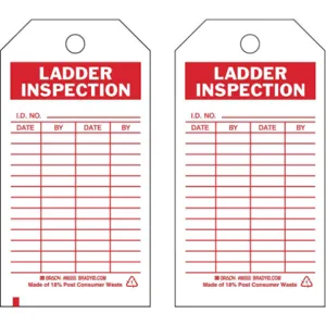 BRADY 86555 Lad Inspection Tag 5-3/4 x 3 Inch - Pack Of 10 | AF4KKM 8ZCJ7