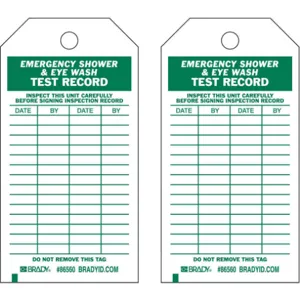 BRADY 86560 Emergency Sh Eye Wash Test Received Tag - Pack Of 10 | AE4HZF 5KT90