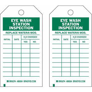 BRADY 86674 Eye Wash Sta Inspection Tag 3/8 Zoll – Packung mit 100 Stück | AF4GEP 8VU48