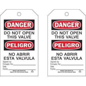 BRADY 86578 Danger Tag 7 x 4 Inch Black And Red/white - Pack Of 10 | AF3RWR 8CN76