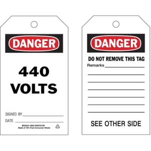 BRADY 86595 Danger Tag 7 x 4 Inch Black And Red/white - Pack Of 10 | AF3RTU 8CM88