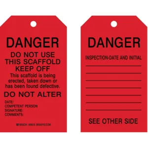 BRADY 89018 Danger Tag 7 x 4 Inch Black/r Metal 3/8 Inch - Pack Of 10 | AE3QCW 5EPA3