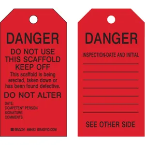 BRADY 86453 Danger Tag 5-3/4 x 3 Inch Black/red Metal - Pack Of 10 | AE3QCT 5EPA0