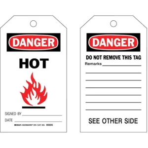 BRADY 86695 Danger Tag 7 x 4 Inch Black And Red/white - Pack Of 100 | AF6CYN 9X188