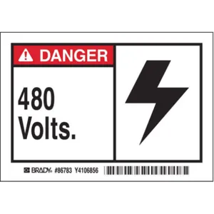 BRADY 86783 Machine/equipment Label English - Pack Of 5 | AF2DUF 6RM82