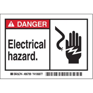 BRADY 86799 Machine/equipment Label English - Pack Of 5 | AF2DUG 6RM98