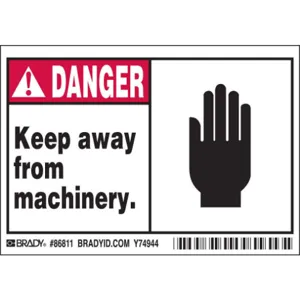 BRADY 86811 Machine/Equipment Label 3-1/2 Inch Height x 5 Inch Width PK5 | AG9KDV 20RZ69