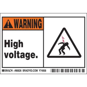 BRADY 86826 Machine/Equipment Label 3-1/2 Inch Height x 5 Inch Width PK5 | AG9KDZ 20RZ73