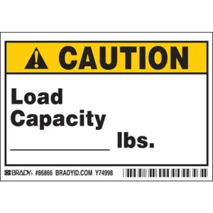 BRADY 86866 Machine/Equipment Label 3-1/2 Inch Height x 5 Inch Width PK5 | AG9KEU 20RZ91