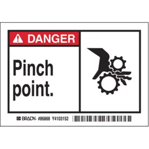 BRADY 86868 Machine/equipment Label - Pack Of 5 | AF2DZD 6RN66