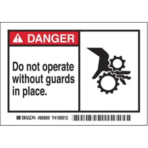 BRADY 86869 Machine/equipment Label Instruction - Pack Of 5 | AF2DZE 6RN67