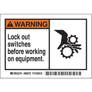 BRADY 86878 Machine/equipment Label Instruction - Pack Of 5 | AD2ZVZ 3XAX6