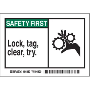 BRADY 86880 Equipment Label English - Pack Of 5 | AD2ZVX 3XAX2