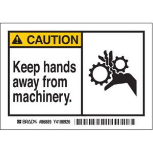 BRADY 86889 Machine/equipment Label 3-1/2 Inch H - Pack Of 5 | AD2ZUM 3XAT4