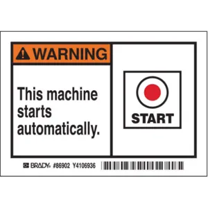 BRADY 86902 Machine/equipment Label - Pack Of 5 | AD3AFD 3XEU6