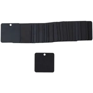 BRADY 87619 Black Tag 1-1/2 x 1-1/2 Inch Black Aluminium Square - Pack Of 25 | AA7HFV 15Y713