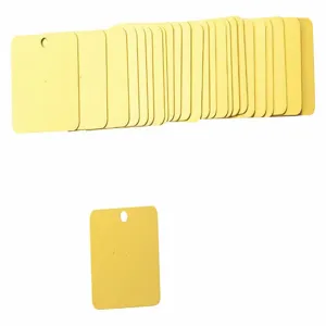 BRADY 87627 Black Tag 1-1/2 x 1-1/2 Inch Yellow Aluminium Square - Pack Of 25 | AA7HGF 15Y723